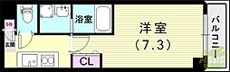 H II 南塚口 1Kの間取図画像