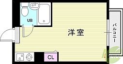 CRASIS苦楽園プラザ ワンルームの間取図画像