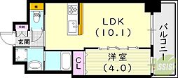 リエール武庫之荘 1LDKの間取図画像