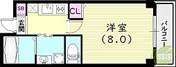 G-プロスペリテ塚口 1Kの間取図画像