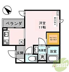 フェリオ鳴尾 ワンルームの間取図画像