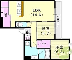 フェリーチェ ガーデン 2SLDKの間取図画像