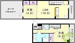 一○舘 2LDKの間取図画像