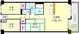 (株)クボタ崇徳院ハイツN 3LDKの間取図画像