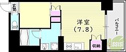 BelleFace尼崎 1Kの間取図画像
