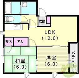 ウインズ園田 2LDKの間取図画像