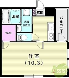 フジパレス立花町2番館 1Kの間取図画像
