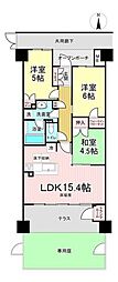 プラウド長町南ガーデンズ 3LDKの間取り