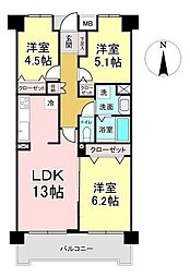 ロイヤルシャトー南仙台 3LDKの間取図画像