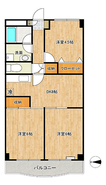 ソレアード 206｜神奈川県秦野市北矢名(賃貸マンション3DK・2階・56.70㎡)の写真 その2