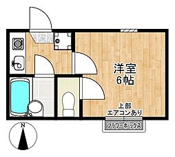 恩名ハイツ 1Kの間取図画像