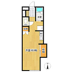 ドルフフジミB ワンルームの間取図画像