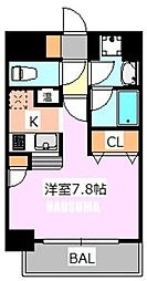 カーサ・フェリーチェ 4階1Kの間取り