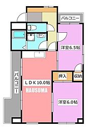 J・ヒルズ 2LDKの間取図画像