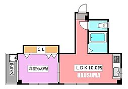 板橋マンション 1LDKの間取図画像
