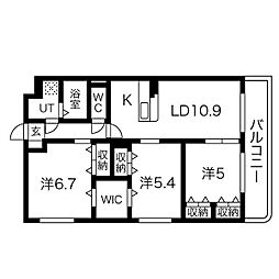 ユーミー桜 3LDKの間取図画像