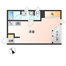 A-1スクエア ワンルームの間取図画像