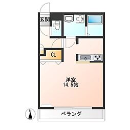パレス・ド・ルミーネ ワンルームの間取図画像
