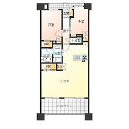 ノブレスタワー宇都宮本町ミッドパーク 2LDKの間取図画像