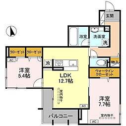 D-Radiante 2LDKの間取図画像