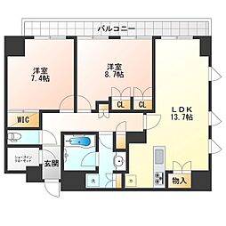 アトラスタワー宇都宮 2LDKの間取図画像