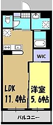 ビエント今泉 1LDKの間取図画像