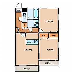 パレス・ド・ルミーネ 2LDKの間取図画像