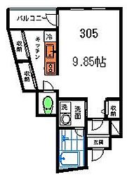 サンライズ茨田 1Kの間取図画像