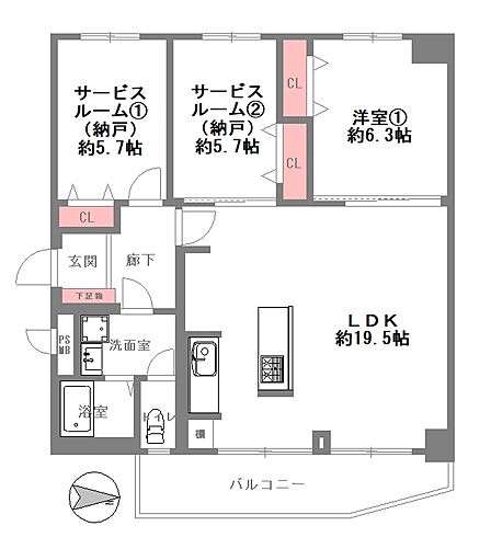 1SLDK 間取り
