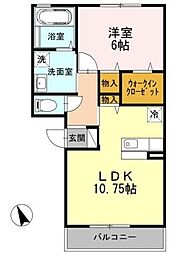 エトワールII 3階1LDKの間取り