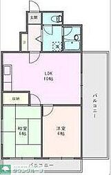 スカイラークタウン壱号館 2LDKの間取図画像
