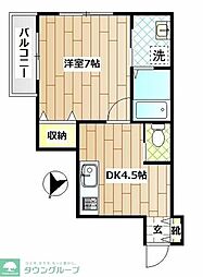 サンフェリーチェ 1DKの間取図画像