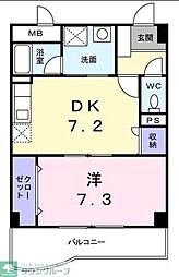 レフィナード 1DKの間取図画像