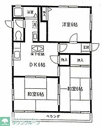 シャトルカワハラ 3DKの間取図画像