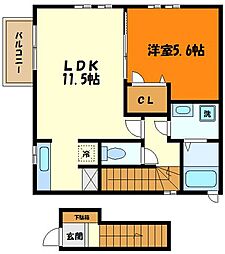 フローリッシュ日吉 1LDKの間取図画像