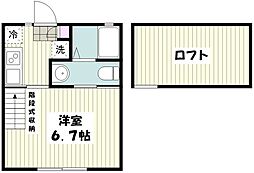 ヒルトップ岸根 1Kの間取図画像