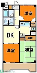 リバーフロントヤシマ 3DKの間取図画像