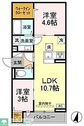 ルリアン西寺尾1 2LDKの間取図画像