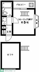 パステル綱島東 1Kの間取図画像