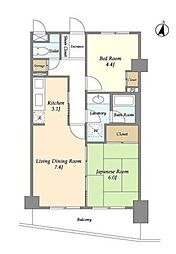 K・Mビル 2LDKの間取図画像