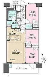 ザ・パークハウス横濱中山 2LDKの間取図画像
