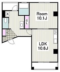 MYMビル 1LDKの間取図画像