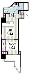 ザ・パークハビオ横浜東神奈川 1DKの間取図画像