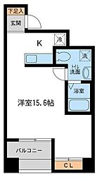 JMF-Residence新横浜 ワンルームの間取図画像