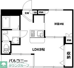 ニイダビル 1LDKの間取図画像