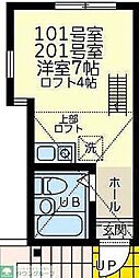 ユナイト神大寺シアヌークの杜 ワンルームの間取図画像