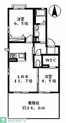 メゾンクロワール1 2LDKの間取図画像
