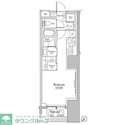 ザ・パークハビオSOHO新横浜 ワンルームの間取図画像