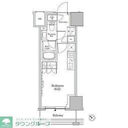 ザ・パークハビオSOHO新横浜 ワンルームの間取図画像