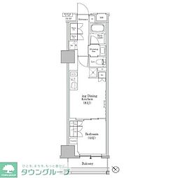 ザ・パークハビオSOHO新横浜 1LDKの間取図画像